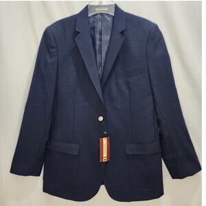 NWT Louis Martin Ladies Hopsack Poly/Wool Career Blazer Navy Blue, Size 12